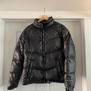 Columbia shiny black down puffer jacket